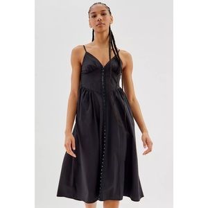 Urban Outfitters UO Cedar Poplin Corset Midi Dress